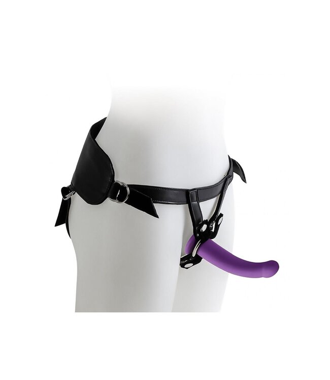 VIRGITE  UNIVERSAL HARNESS WITH PURPLE DILDO SIZE M PURPLE