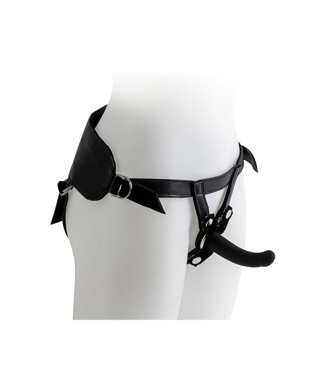 VIRGITE  UNIVERSAL HARNESS WITH BLACK DILDO SET SIZES S M L BLACK