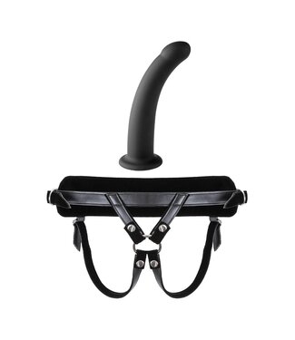 VIRGITE  UNIVERSAL HARNESS WITH BLACK DILDO SIZE L BLACK