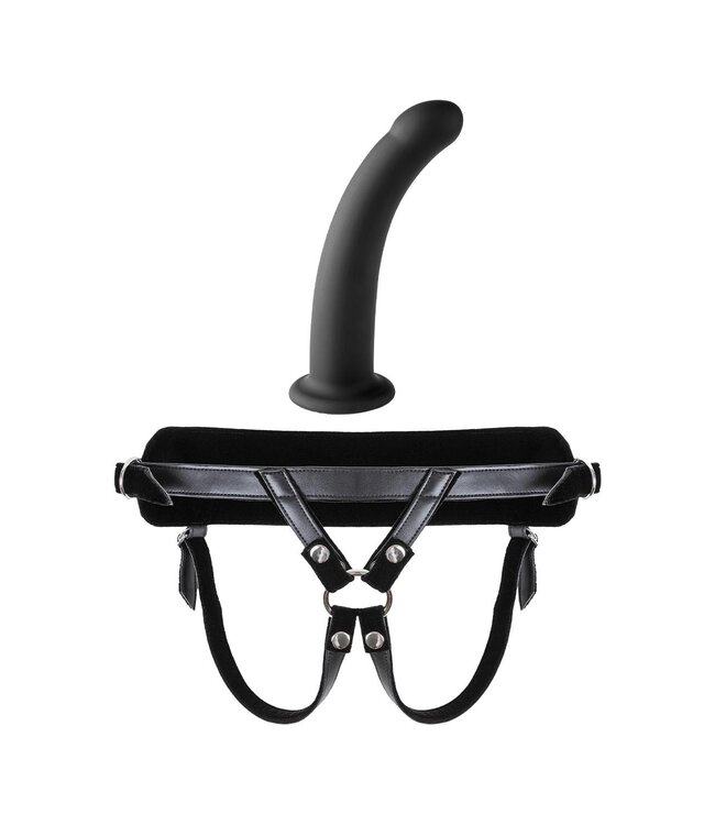 VIRGITE  UNIVERSAL HARNESS WITH BLACK DILDO SIZE L BLACK