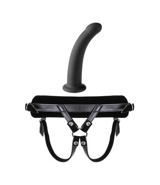 VIRGITE  UNIVERSAL HARNESS WITH BLACK DILDO SIZE M BLACK