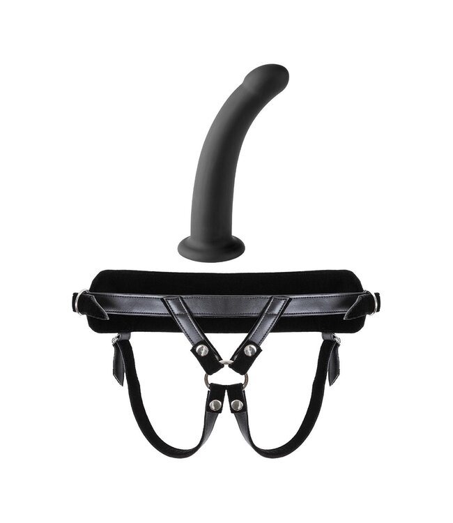 VIRGITE  UNIVERSAL HARNESS WITH BLACK DILDO SIZE M BLACK