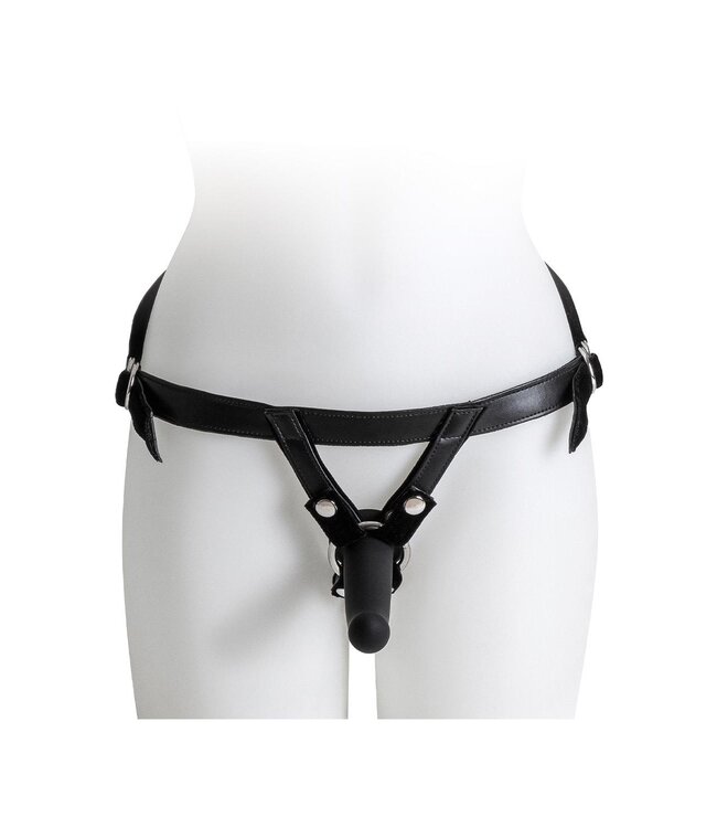 VIRGITE  UNIVERSAL HARNESS WITH BLACK DILDO SIZE M BLACK