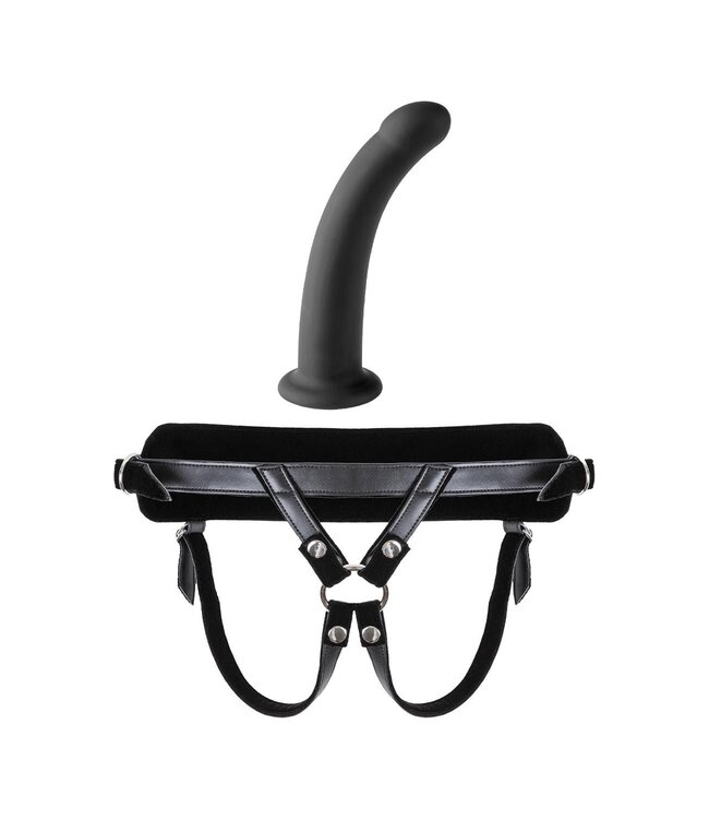 VIRGITE  UNIVERSAL HARNESS WITH BLACK DILDO SIZE S BLACK