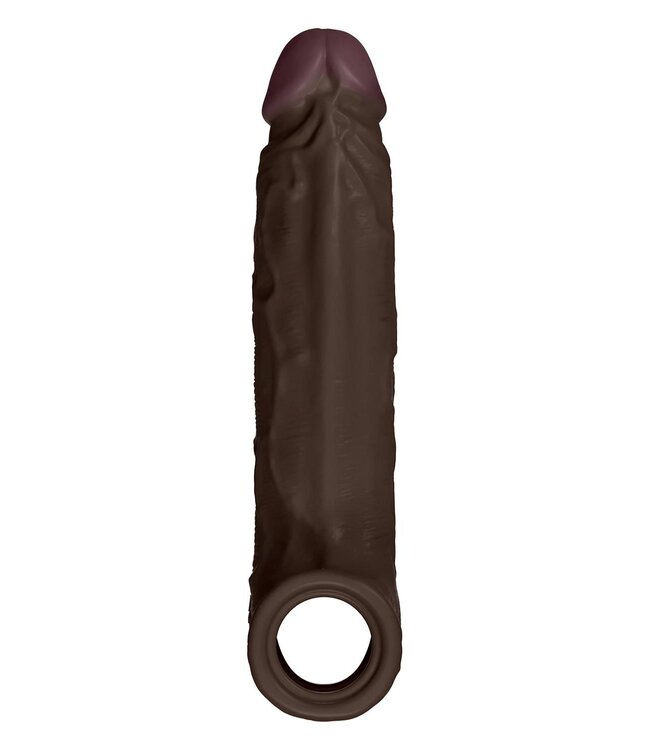 SHAFT SHEATH MODEL F 6.9 INCH LIQUID SILICONE SLEEVE MAHOGANY