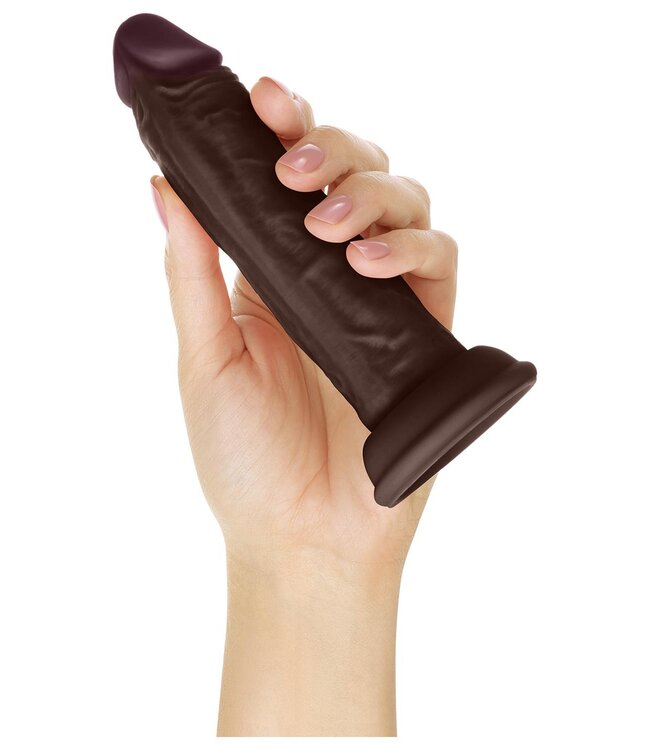 SHAFT MODEL J 5.5 INCH LIQUID SILICONE DONG MAHOGANY