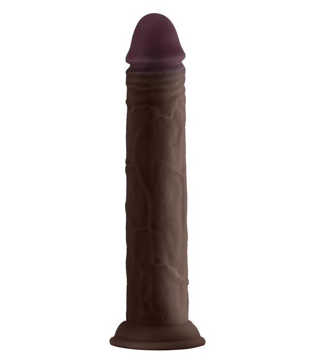 SHAFT MODEL J 9.5 INCH LIQUID SILICONE DONG MAHOGANY
