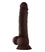 SHAFT MODEL A 10.5 INCH LIQUID SILICONE DONG WITH BALLS MAHOGANY