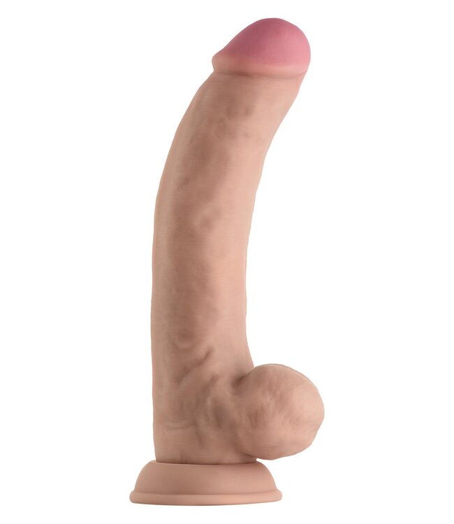 SHAFT MODEL C 9.5 INCH LIQUID SILICONE DONG WITH BALLS PINE