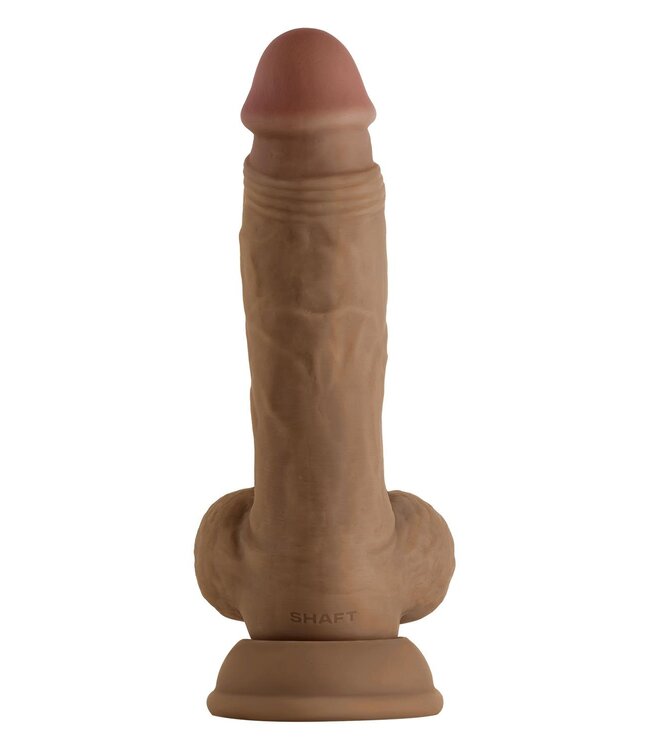 SHAFT MODEL A 7.5 INCH LIQUID SILICONE DONG WITH BALLS OAK