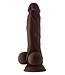 SHAFT MODEL A 8.5 INCH LIQUID SILICONE DONG WITH BALLS MAHOGANY