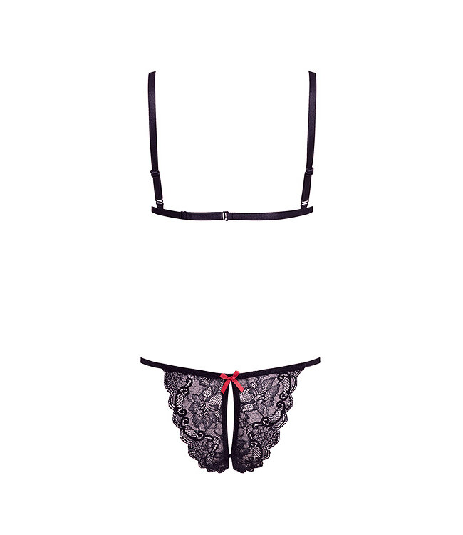 BARELY BARE X STRAP BRALETTE SET BLACK, OS