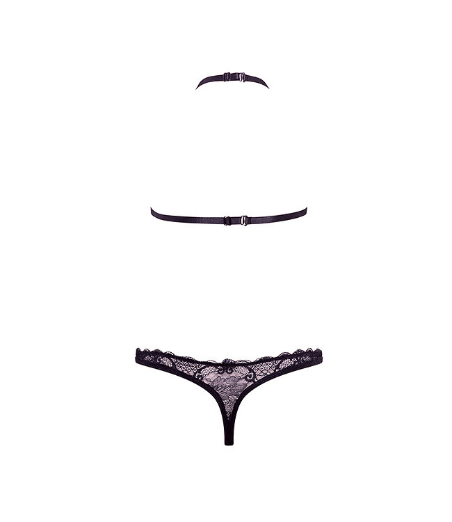 BARELY BARE DUAL STRAP PANTY BRALETTE BLACK, OS