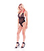 Barely Bare BARELY BARE V PLUNGE LACE & MESH TEDDY BLACK, OS