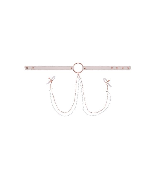 PEACHES ‘N CREAME COLLAR WITH NIPPLE CLAMPS
