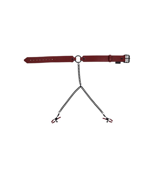 SPORTSHEETS SAFFRON COLLAR WITH NIPPLE CLAMPS