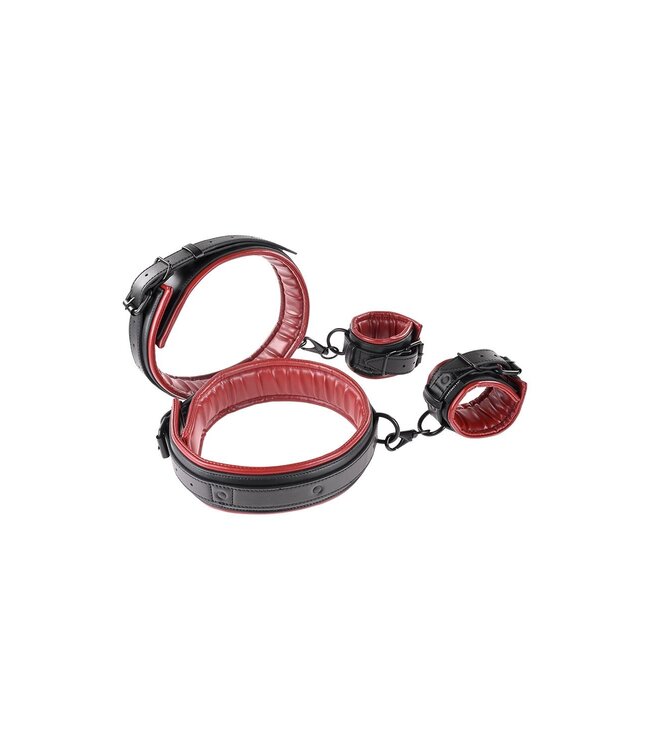 SPORTSHEETS SAFFRON THIGH AND WRIST CUF SET BLACK