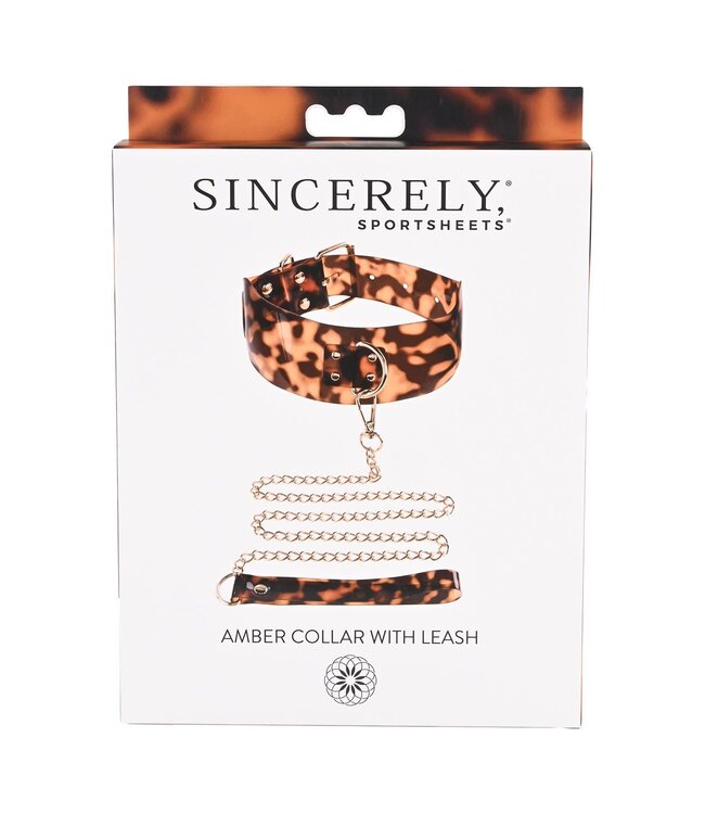 SPORTSHEETS AMBER COLLAR AND LEASH ANIMAL