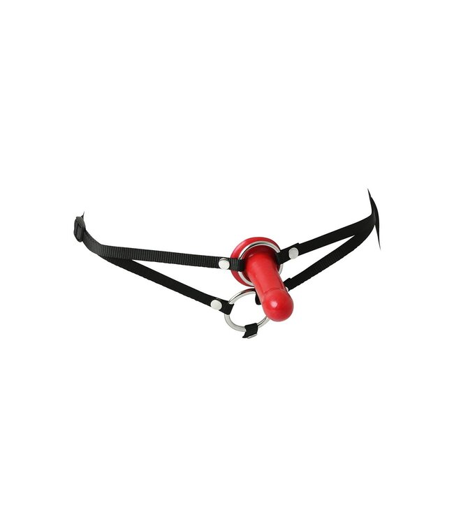 SPORTSHEETS MENAGE A TROIS STRAP-ON WITH DILDO RED