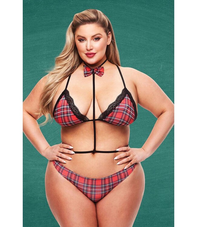 TEACHERS PET 3PC BADDIE SCHOOLGIRL SET TARTAN, QS