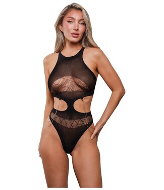 NOTHING ON YOU SEAMLESS CUT-OUT TEDDY BLACK, OS