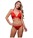 TAKE A CHANCE LACE AND MESH HALTER BRALETTE & PANTY RED, L/XL