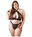 KYLIE LACE BRALETTE & OPEN BACK PANTY BLACK, 3X/4X