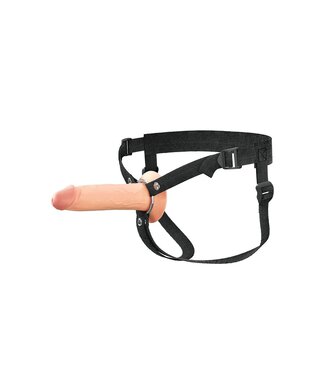 Pipedream FANTASY X-TENSIONS ELITE 7 INCH SILICONE HOLLOW STRAP-ON - DUAL DENSITY - LIGHT