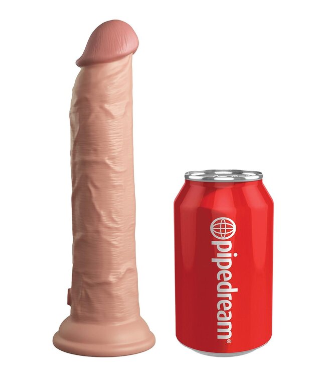 KING COCK ELITE 9 INCH DUAL DENSITY VIBRATING SILICONE COCK WITH REMOTE LIGHT