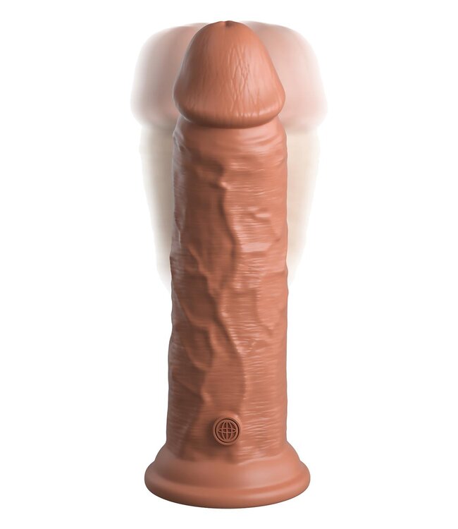 KING COCK ELITE 8 INCH DUAL DENSITY VIBRATING SILICONE COCK TAN