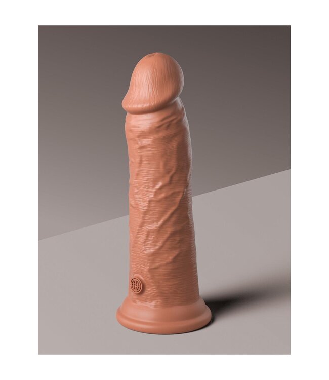 KING COCK ELITE 8 INCH DUAL DENSITY VIBRATING SILICONE COCK TAN