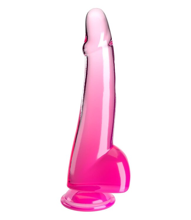 KING COCK CLEAR 10 INCH COCK WITH BALLS PINK