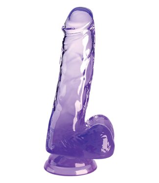 Pipedream KING COCK CLEAR 6 INCH COCK WITH BALLS PURPLE