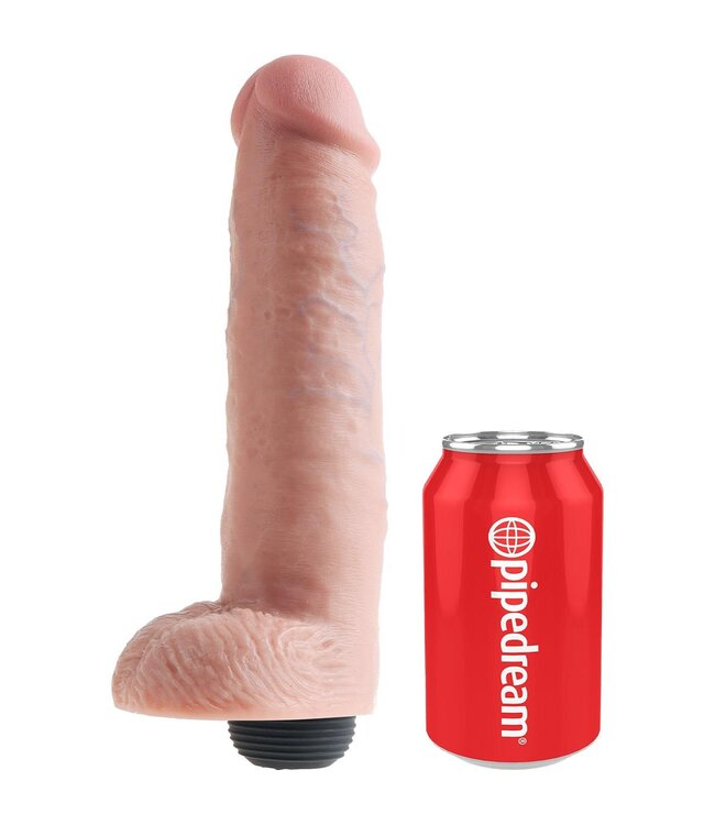 KING COCK 10 INCH SQUIRTING COCK WITH BALLS LIGHT