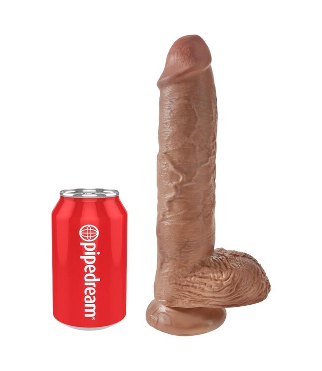 KING COCK 10 INCH COCK WITH BALLS TAN