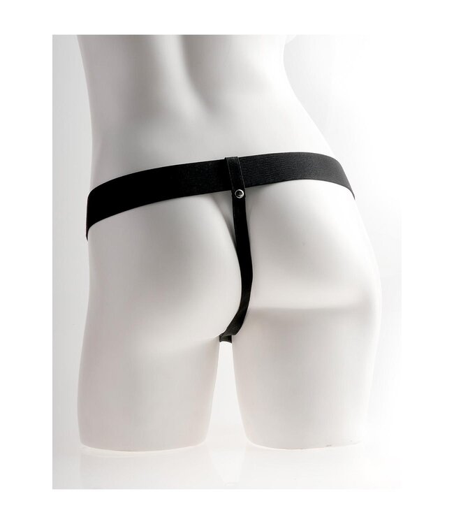 FETISH FANTASY SERIES 6 INCH HOLLOW RECHARGEABLE STRAP-ON WITH BALLS TAN