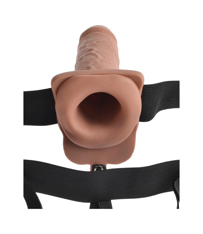 FETISH FANTASY SERIES 7 INCH HOLLOW STRAP-ON WITH REMOTE TAN