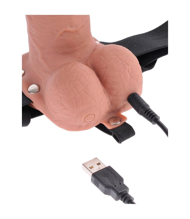 FETISH FANTASY SERIES 7 INCH HOLLOW STRAP-ON WITH REMOTE TAN