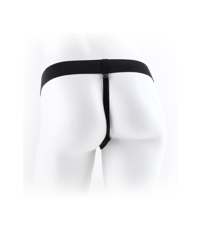 FETISH FANTASY SERIES 7 INCH VIBRATING HOLLOW STRAP-ON WITH BALLS LIGHT