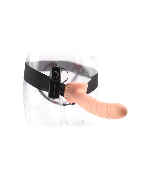 FETISH FANTASY SERIES 8 INCH VIBRATING HOLLOW STRAP-ON LIGHT