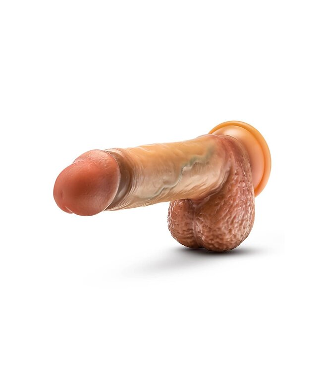 RENAISSANCE RAPHAEL 9.5 INCH SLIDING FORESKIN DILDO WITH SQUEEZABLE BALLS TAN