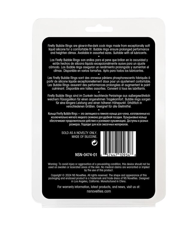 FIREFLY 3PC BUBBLE RINGS WHITE