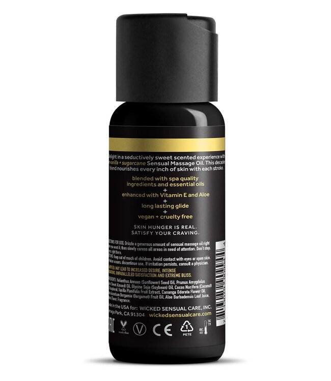 WICKED SENSUAL MASSAGE OIL VANILLA SUGARCANE 120ML