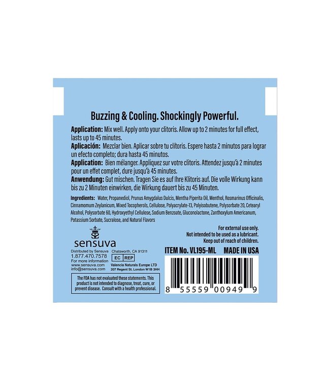 SENSUVA ON ICE AROUSAL GEL 6 ML