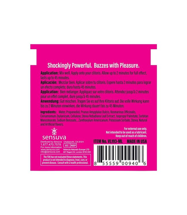 SENSUVA ON ORIGINAL AROUSAL GEL 6 ML