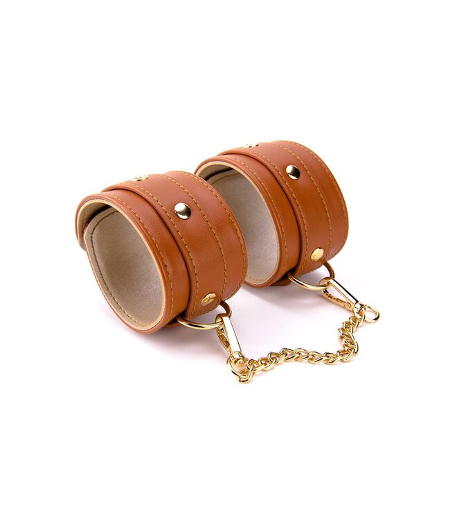 BLAZE ELITE HAND CUFFS COGNAC VEGAN LEATHER