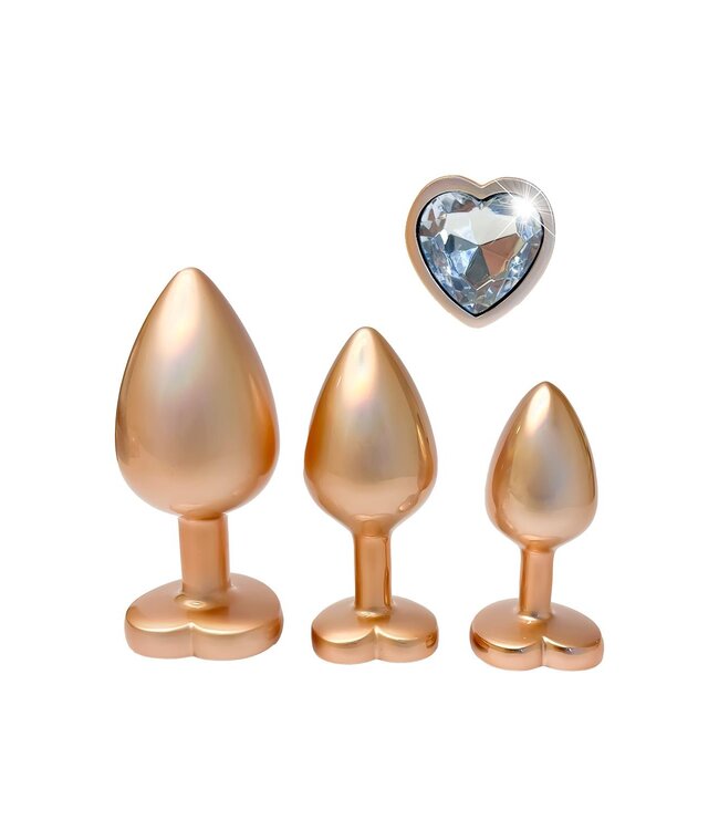 GLEAMING LOVE PEARL GOLD PLUG SET