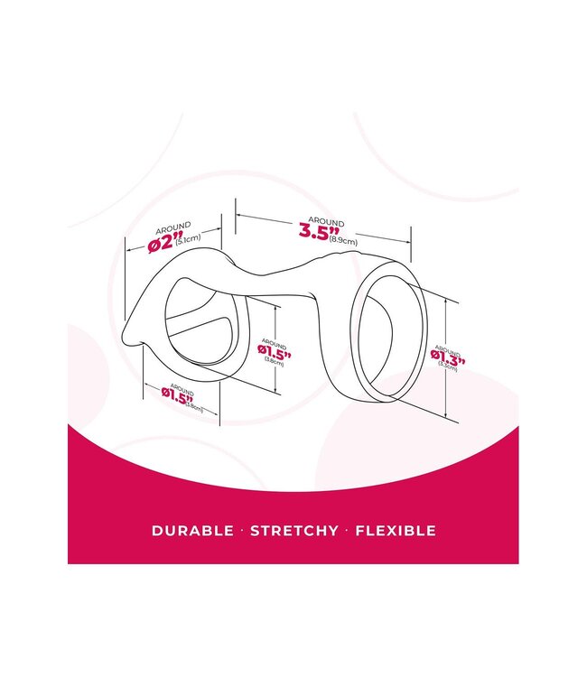 NMC SILICONE COCK STRAP WITH BALL STRETCHER BLACK