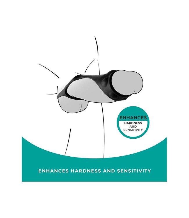 NMC SILICONE COCK STRAP WITH BALL STRETCHER BLACK