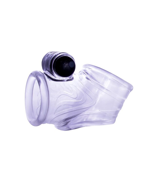 NMC TPE PENIS SLEEVE WITH 10 DYNAMIC RHYTHMS VIBRATING BULLET CLEAR